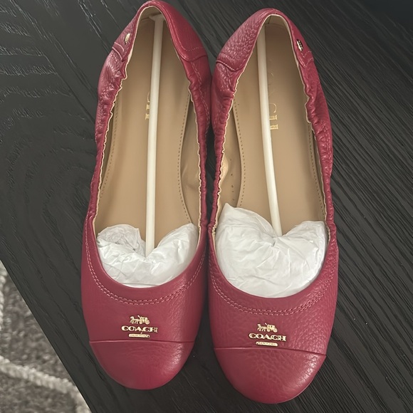 Coach new beautiful Camilla Pebble Grain Leather Flats. - Picture 4 of 7